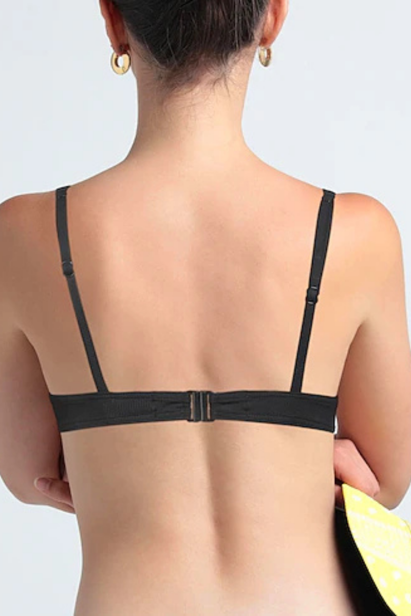 Maison Lejaby Black Ribbed Bikini Top