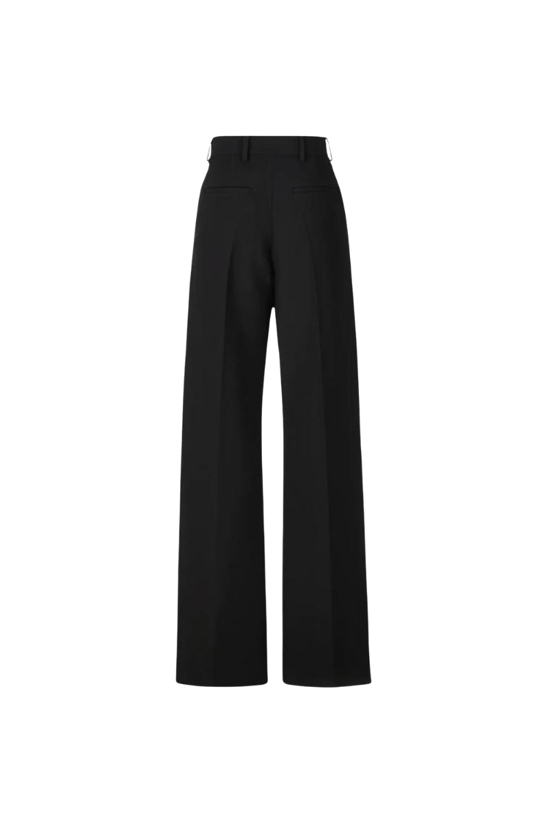 Valentino Solid Mid Rise Loose Straight Casual Pants Nero 3B0RB5D07LY_0NO
