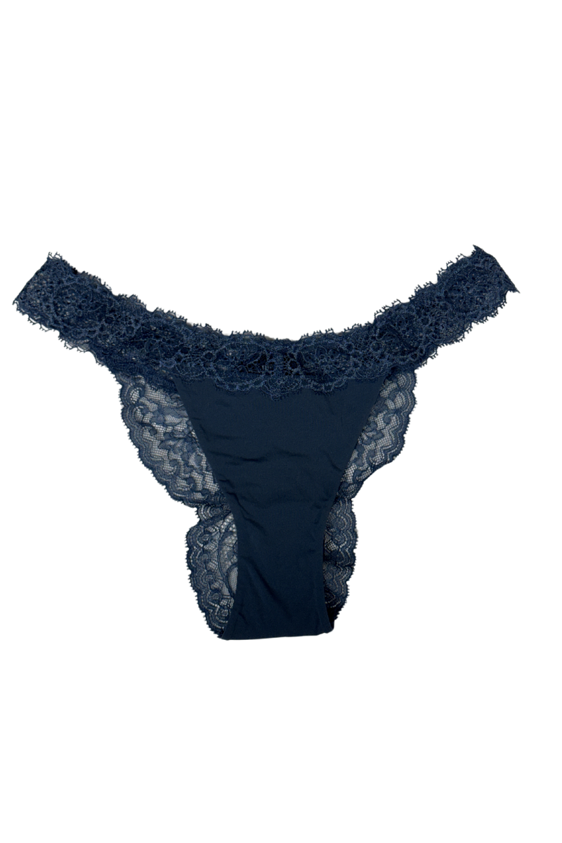 La Perla Lace Brazilian Briefs in Navy