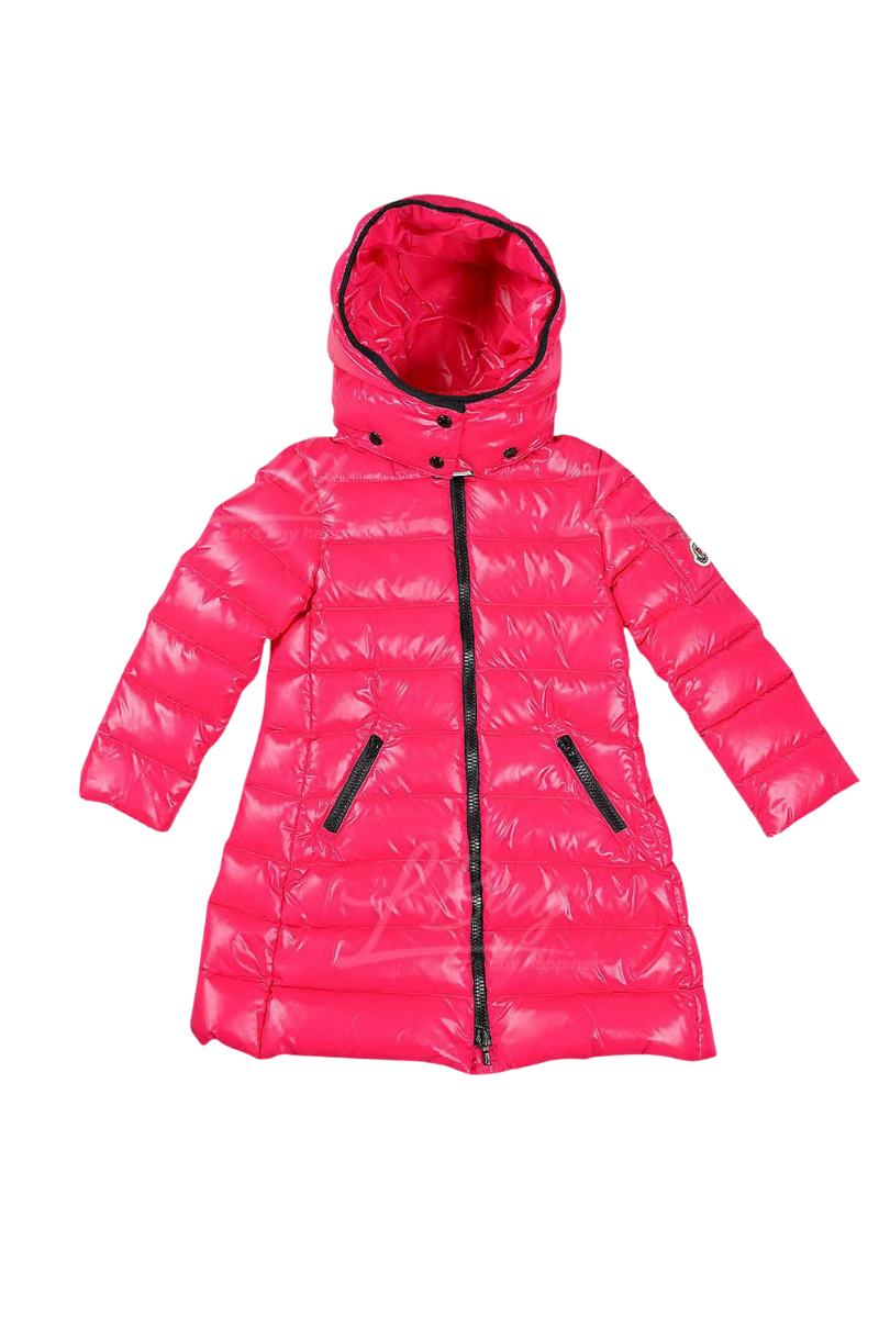 Moncler Kids MOKA GIUBBOTTO Long Down Jacket in Fuchsia