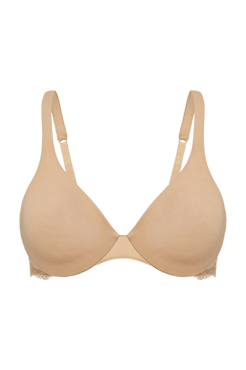 La Perla Nude Lace And Cotton Underwired Bra