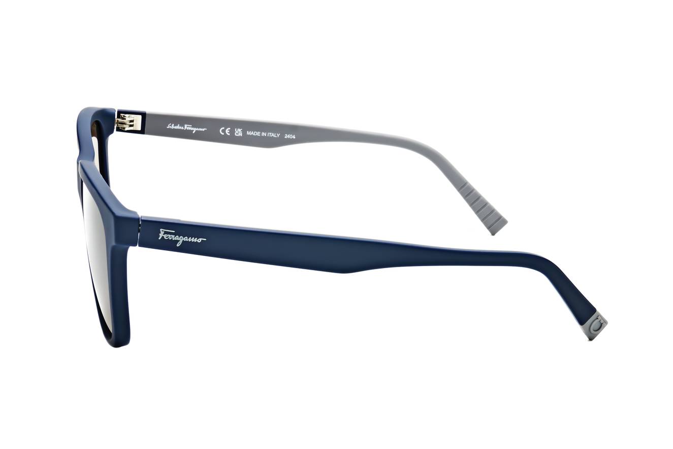 Salvatore Ferragamo Matte Blue Sunglasses Brown Lenses Men’s New SF 998S 002