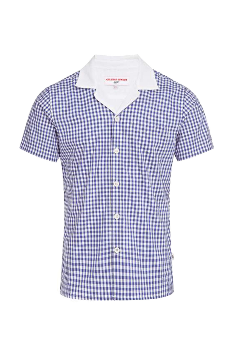 Orlebar Brown THUNDERBALL GINGHAM SHIRT-272089-BLUEPRINT/WHITE