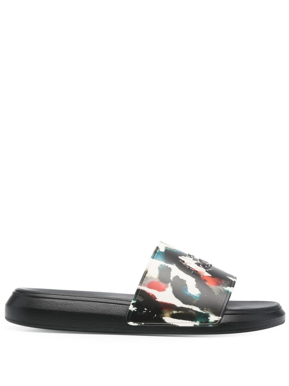 Alexander McQueen  graphic logo print pool slides