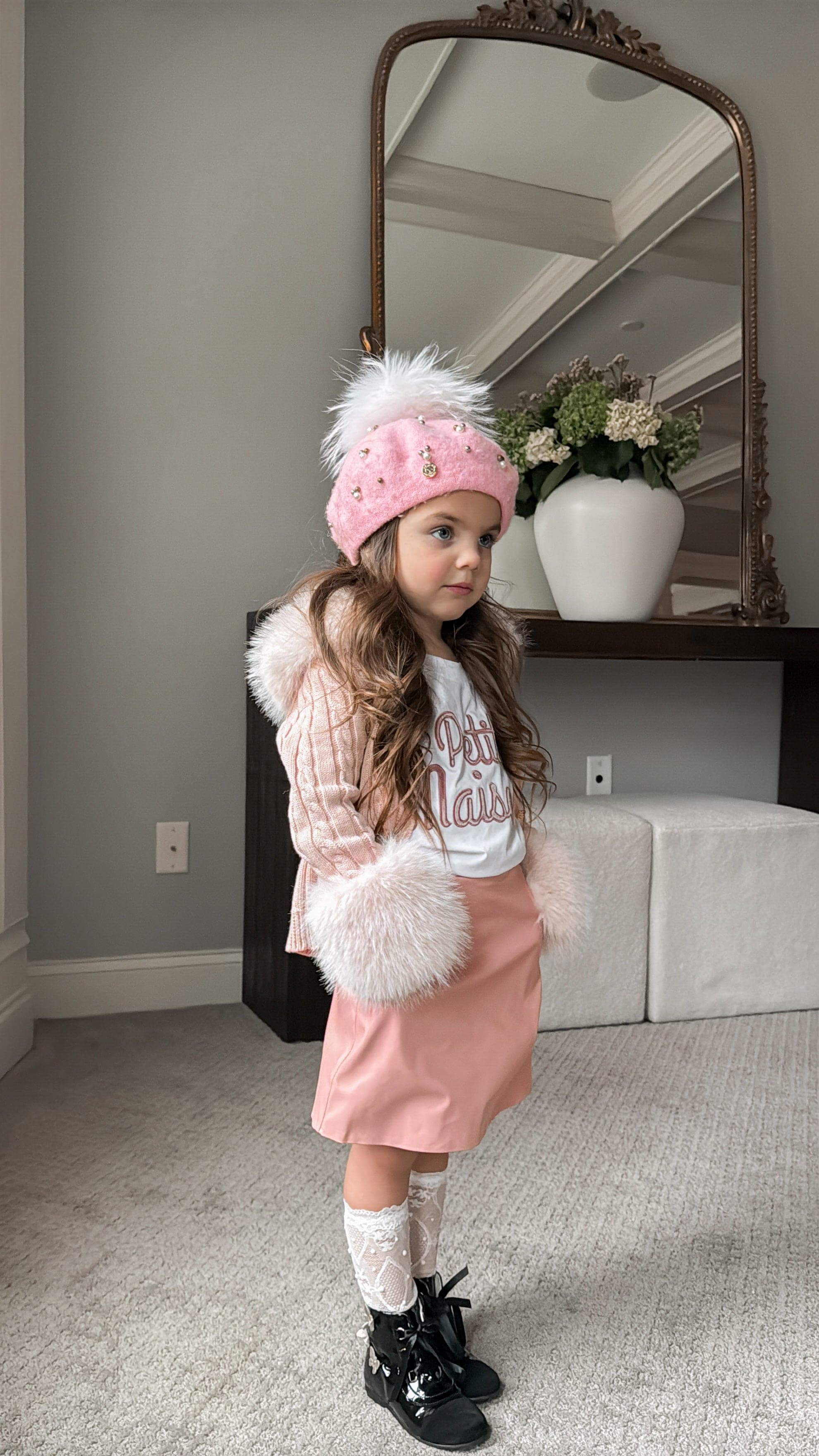 Petite Maison Pink Logo Pima Cotton T-Shirt - Petite Maison Kids