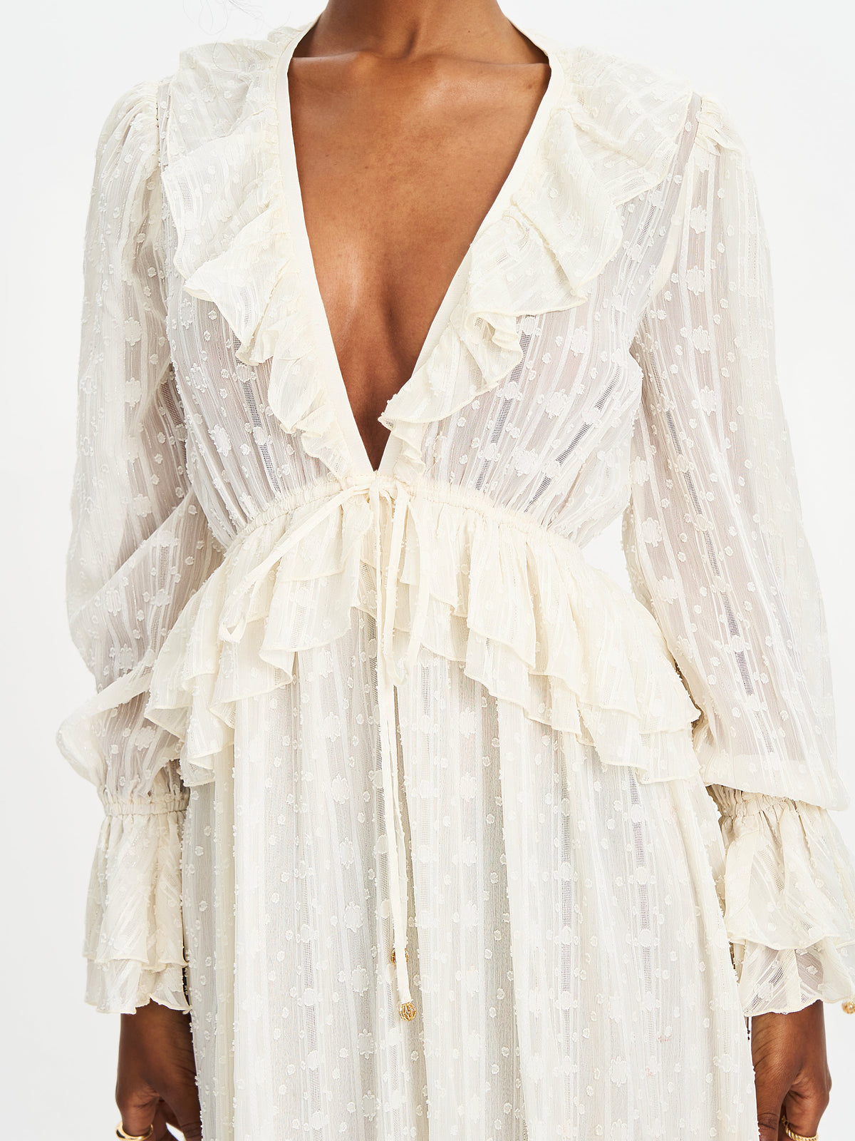 Safiya Jacquard Chiffon Long Sleeve Maxi Dress (Archive Sale)