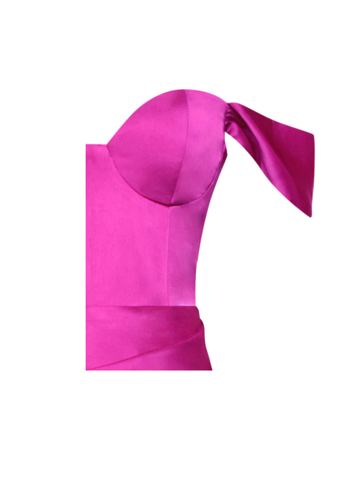 Zarah Fuchsia High Slit Corset Satin Dress (Archive Sale)