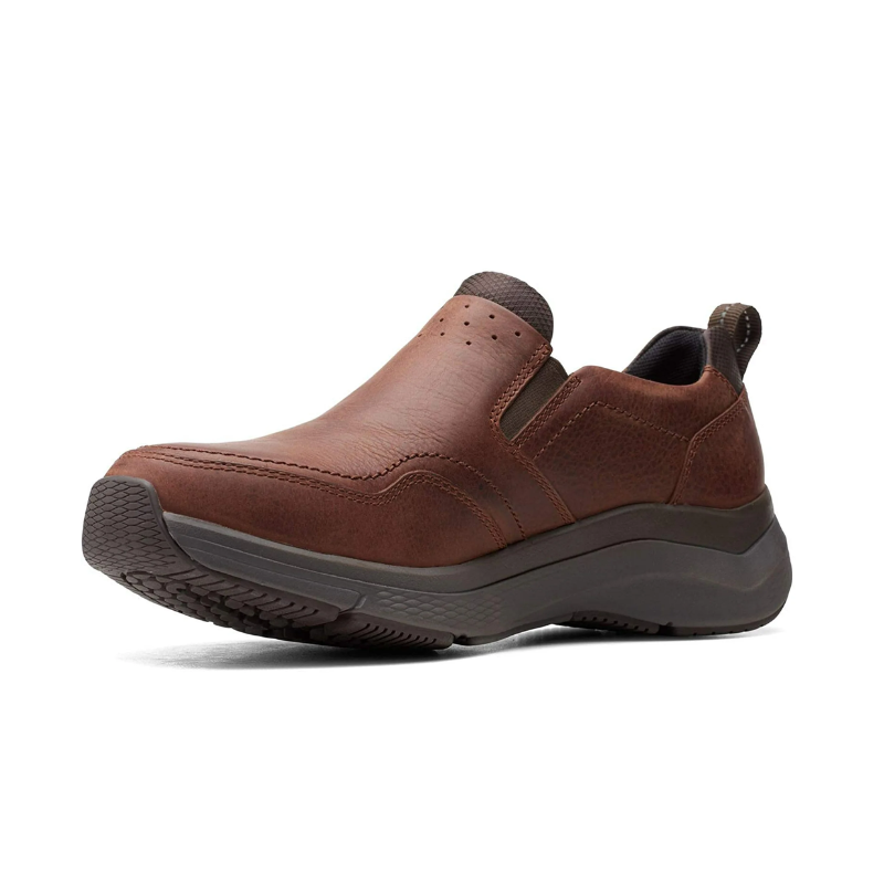 Mens | Clarks Waterproof Slip-On Leather Shoe Brown