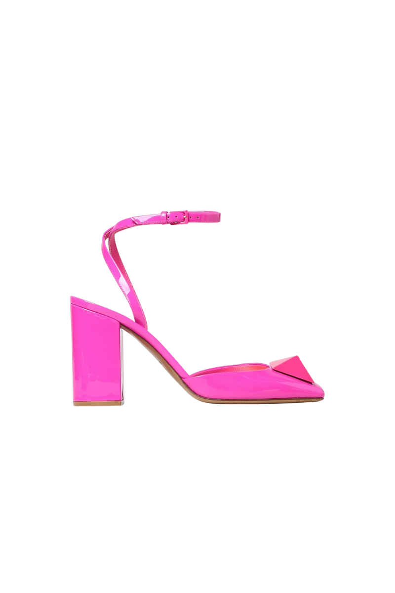 Valentino Garavani One Stud 90mm Patent Leather Pumps In Pink