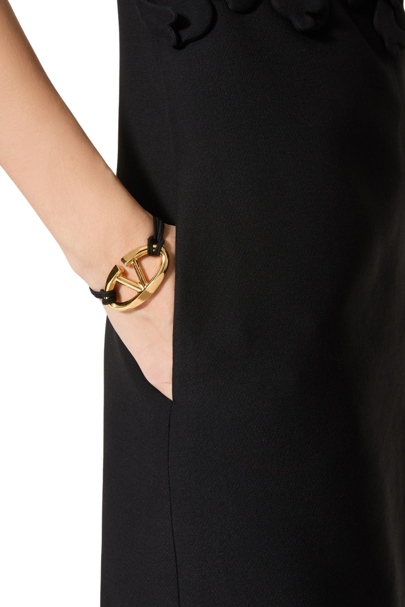 Valentino Garavani Vlogo Rope Bracelet In Black
