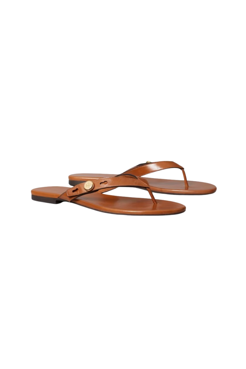 Tory Burch Romy Thong Sandal Calf Leather Classic Cuoio 186533-297