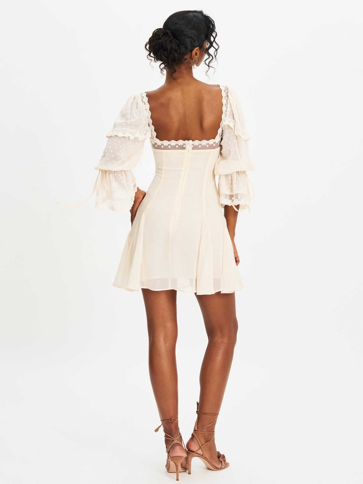 Zakira Lace Trim Half Sleeve Mini Dress (Archive Sale)
