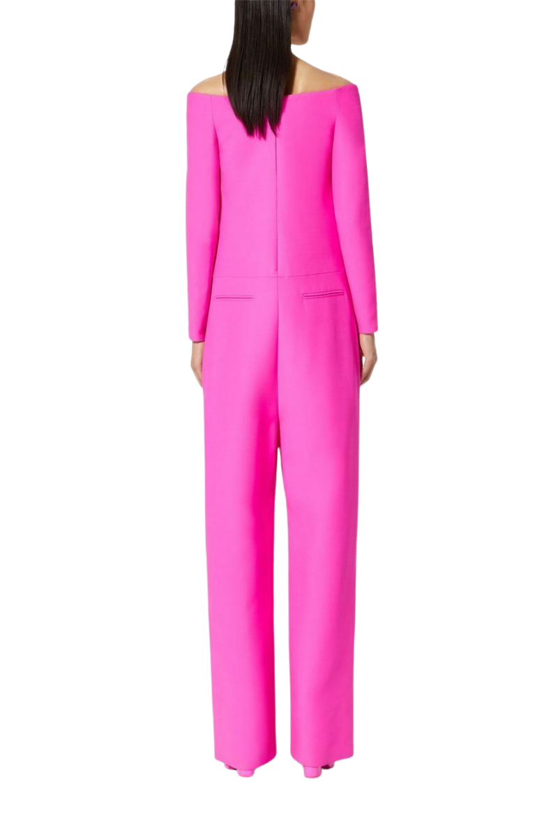 Valentino Wool And Silk Blend Jumpsuit Pink PP 1B0VE2421CF_UWT