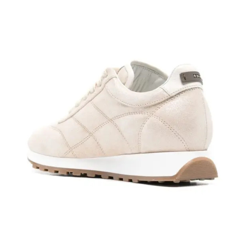 Peserico Logo-Appliqué Lamé Leather Sneakers