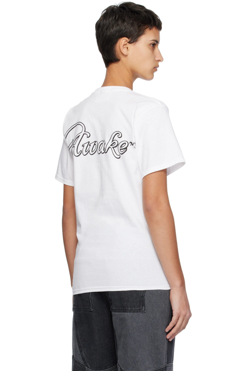 Awake NY Unisex White Printed T-Shirt