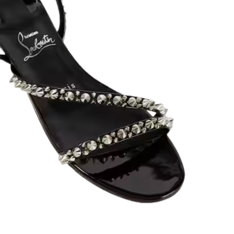 Womens | Christian Louboutin Mafaldina Spikes Leather Sandals Black