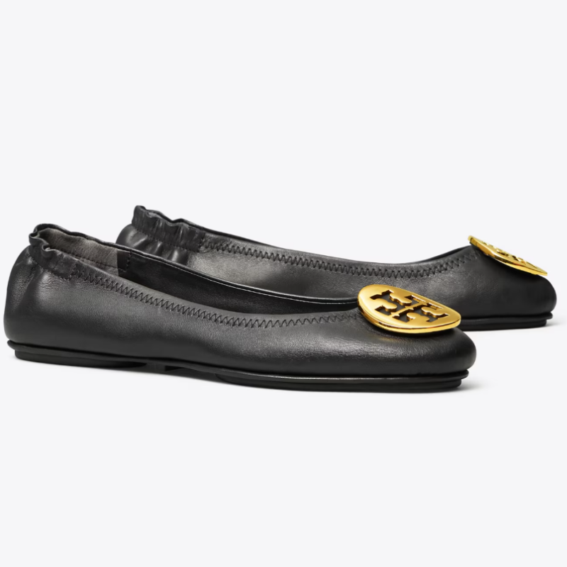 Womens | Tory Burch Minnie Travel Ballet Flats Black/Gold
