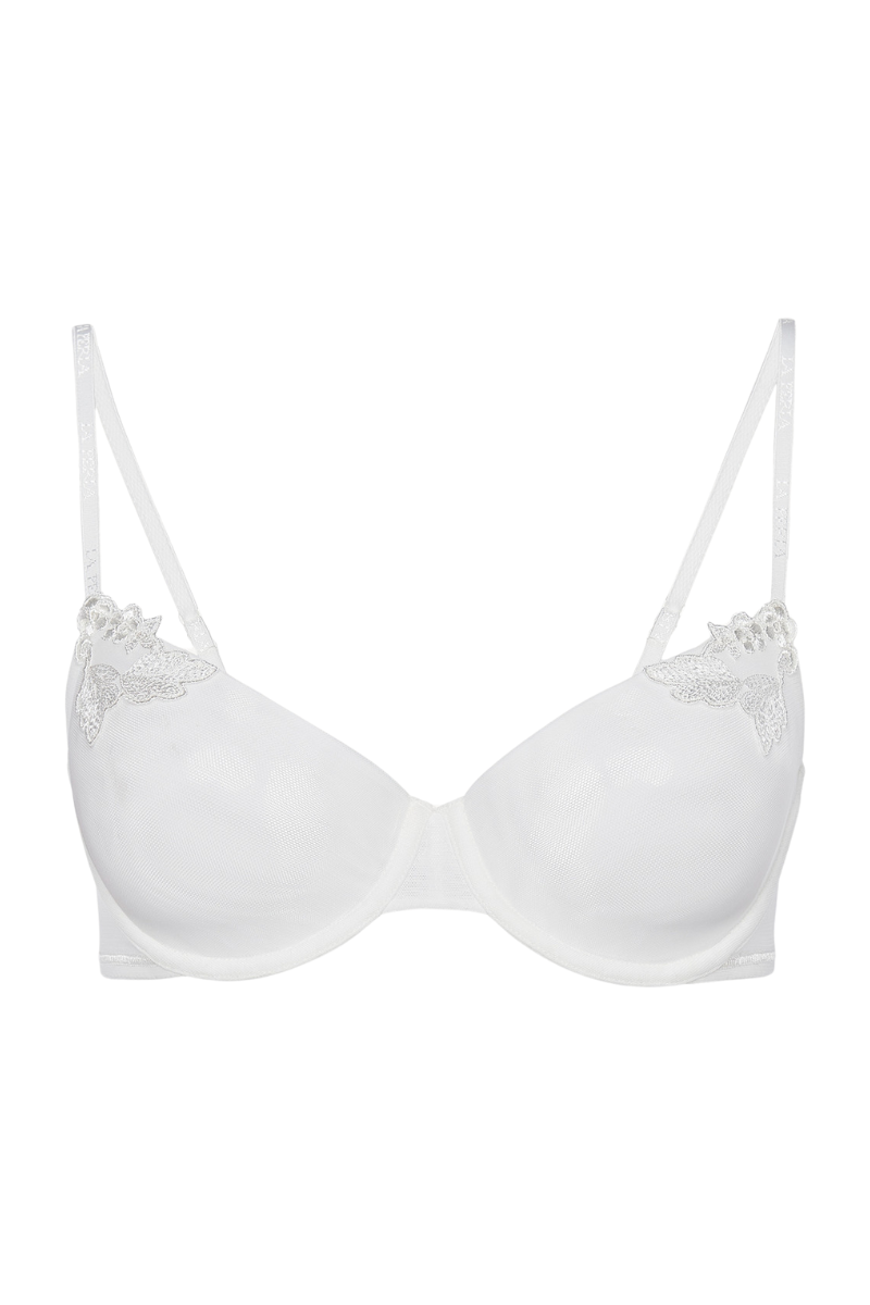 La Perla White Stretch Tulle Balconette Bra