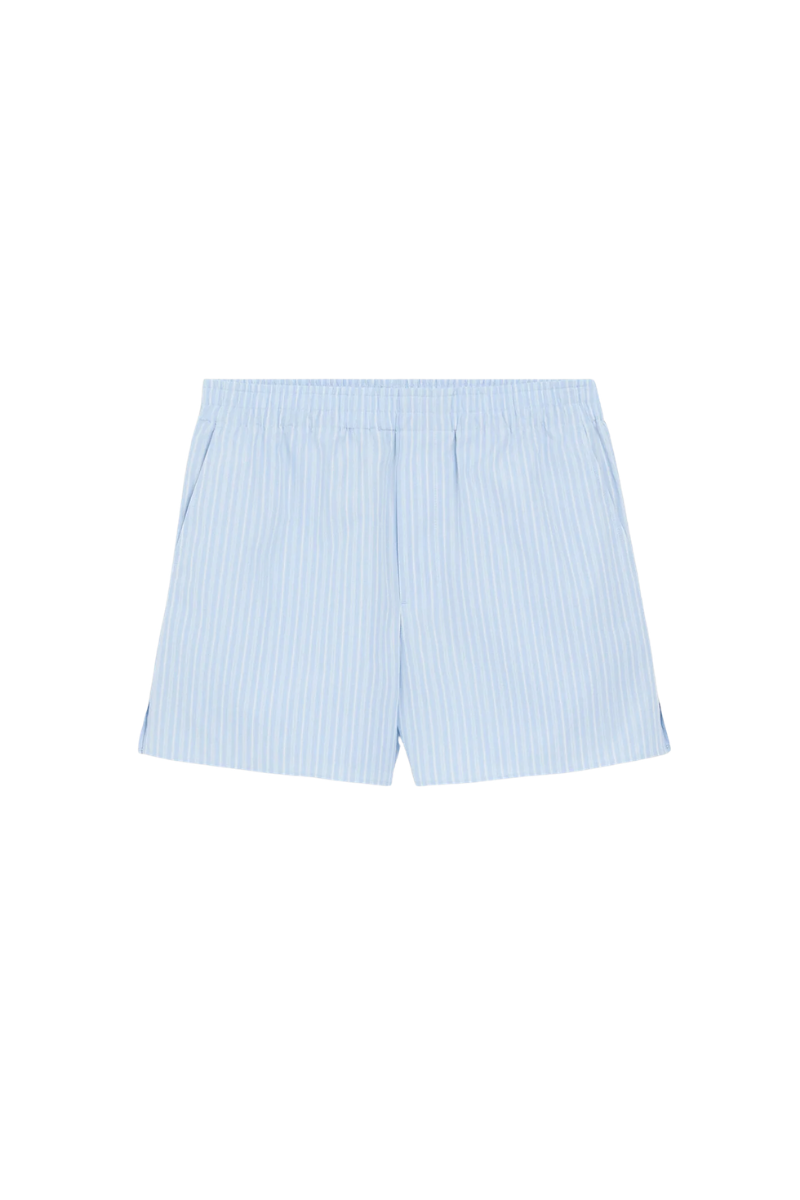 Ami Paris Cotton Elasticated Shorts-Blue