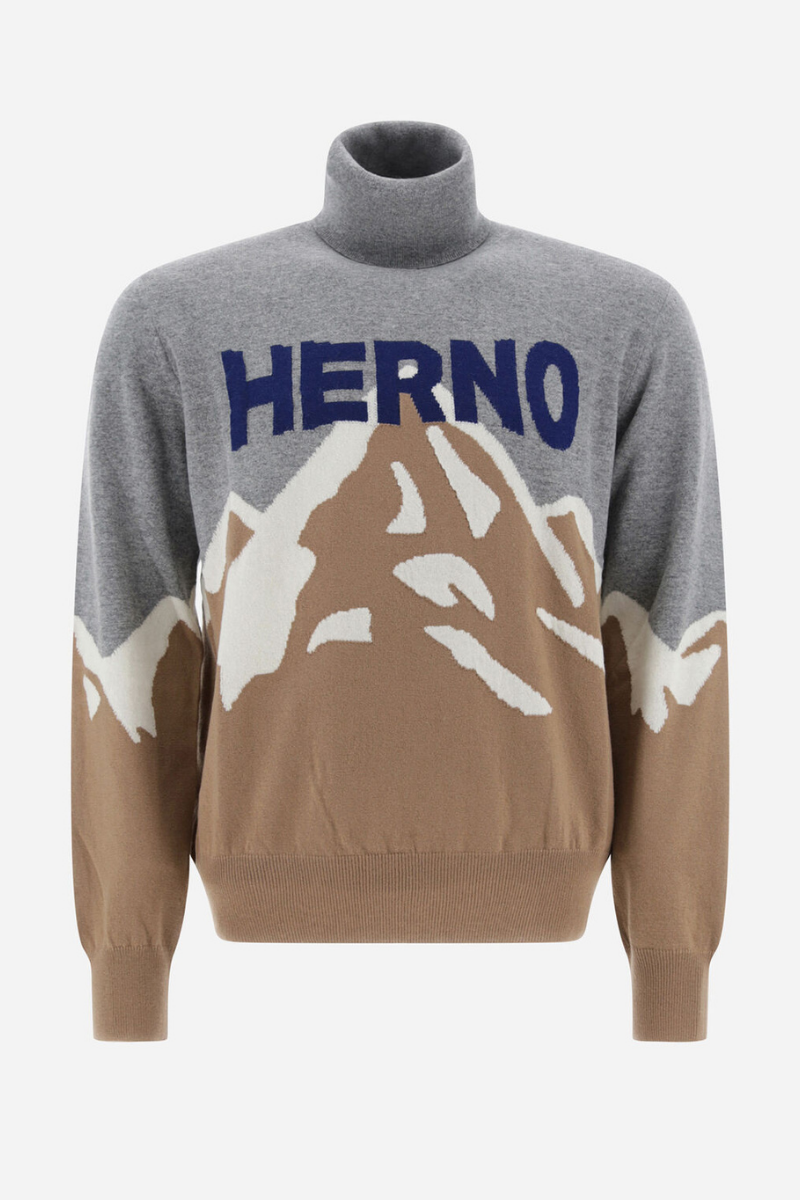 Herno Men's Dolcevita Montagna Camel Sweater