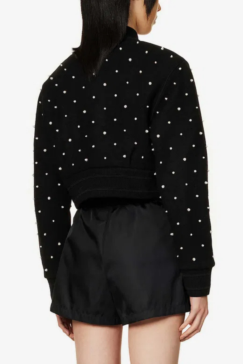 Givenchy Satin Embroidered Bomber_Silvery