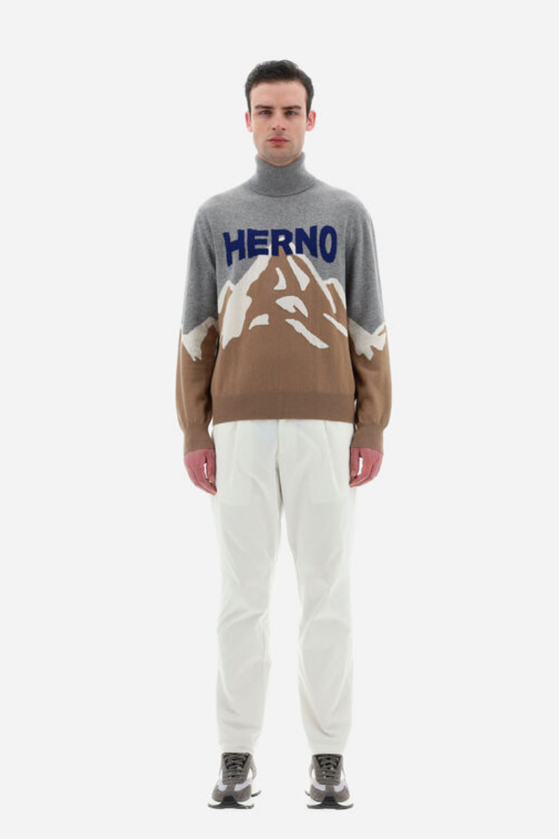 Herno Men's Dolcevita Montagna Camel Sweater