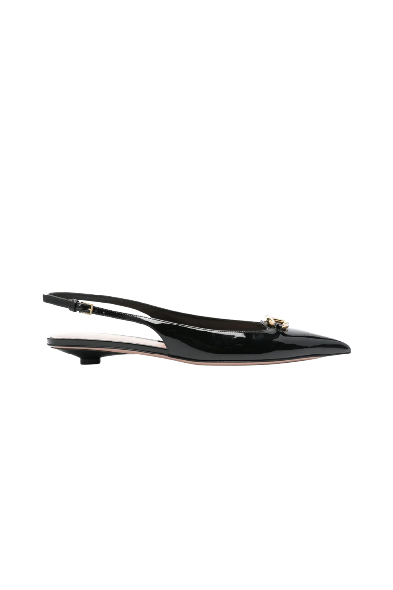 Valentino Garavani VLogo-Signature Slingback Pumps In Black
