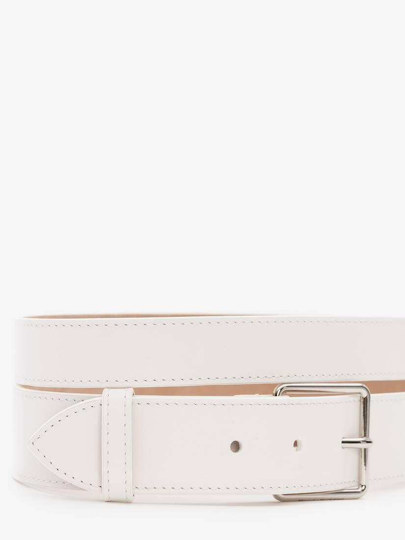 Alexander McQueen Double Belt – Optic White (65 cm)
