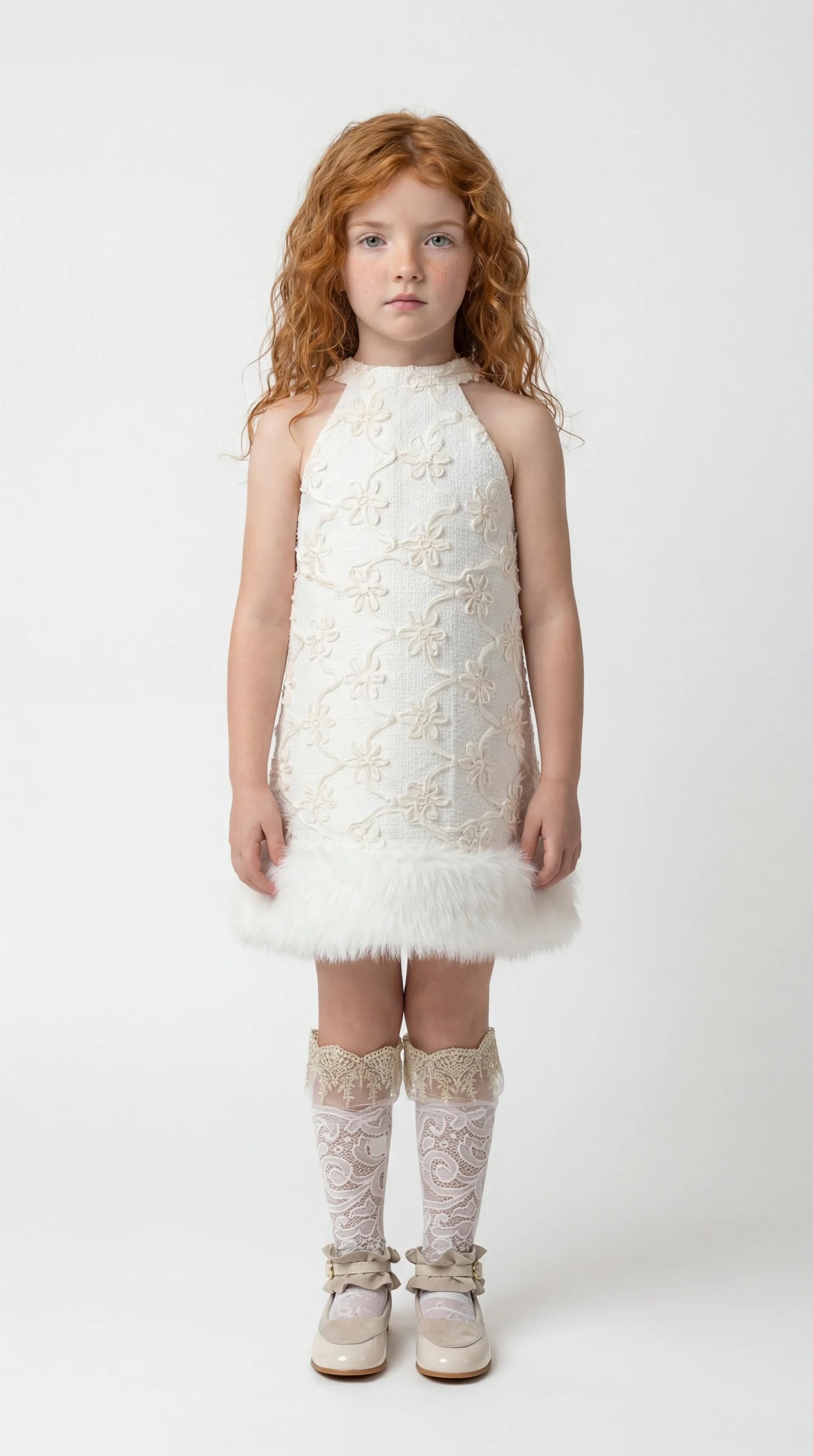 Aida Lace White and Gold Socks - Petite Maison Kids