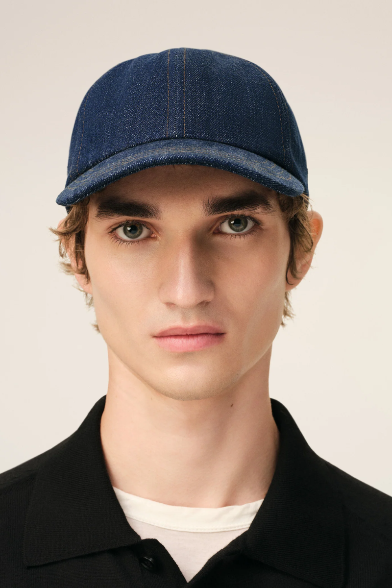 Ami Paris Side Patch Cap-Denim Blue