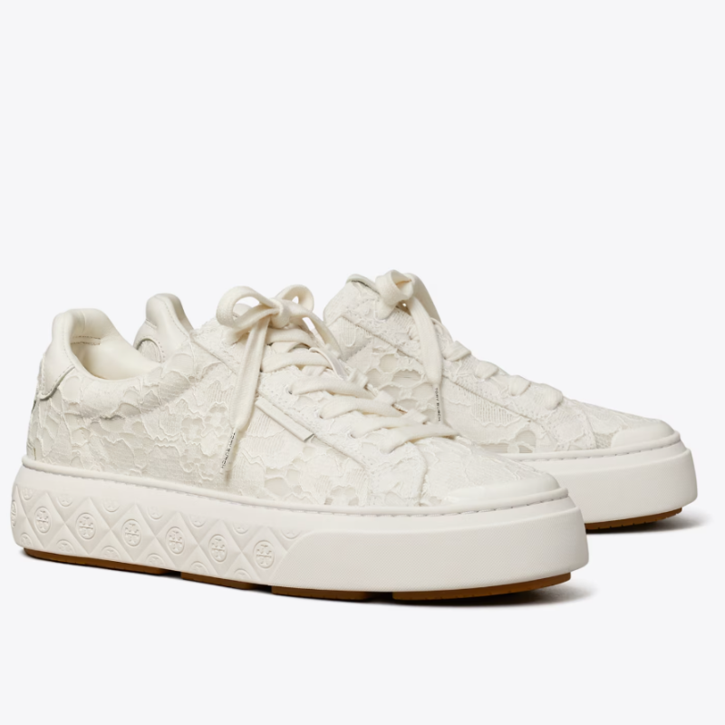 Womens | Tory Burch Ladybug Lace Court Sneakers Ivory