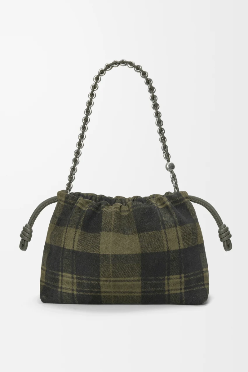 Loewe Medium Flamenco purse in tartan suede