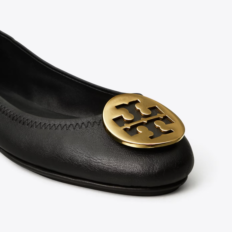 Womens | Tory Burch Minnie Travel Ballet Flats Black/Gold