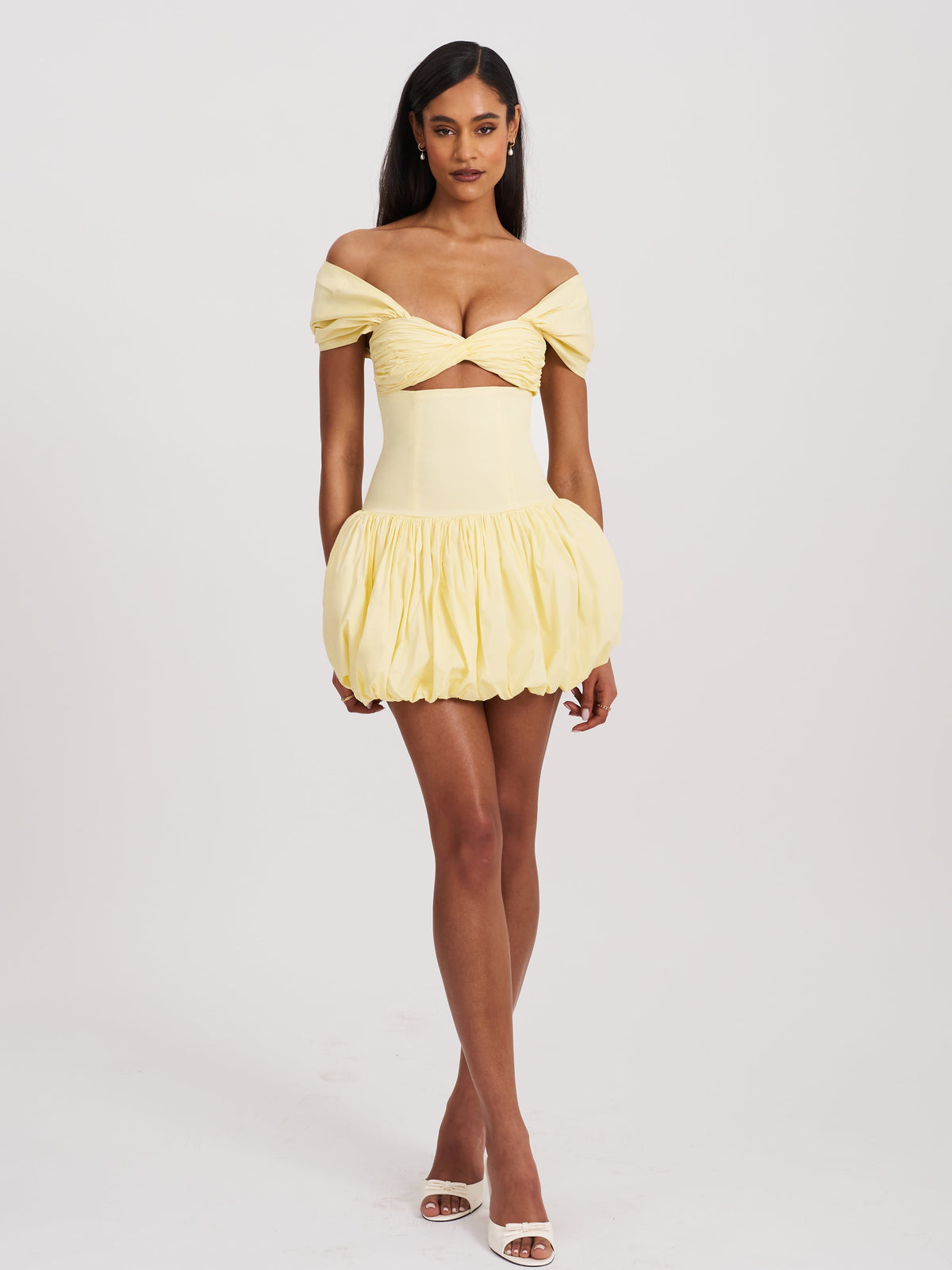 Umika Butter Yellow Bubble Hem Mini Dress (Archive Sale)