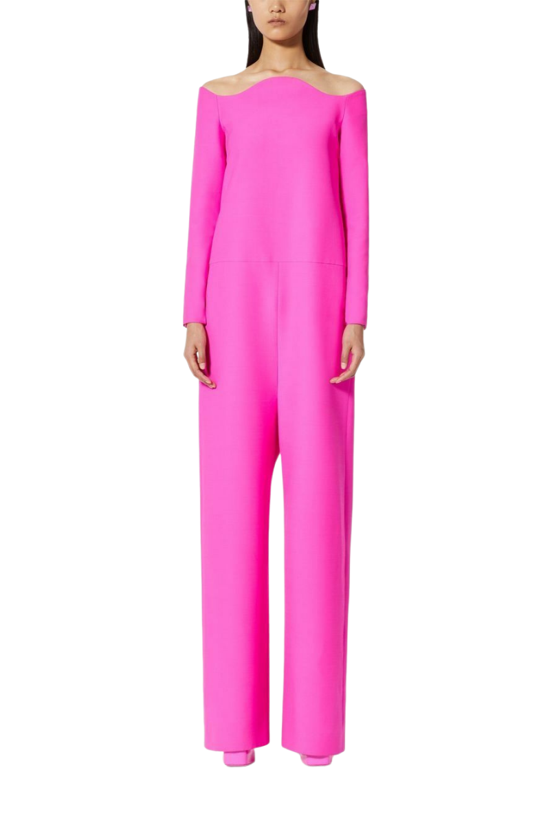 Valentino Wool And Silk Blend Jumpsuit Pink PP 1B0VE2421CF_UWT