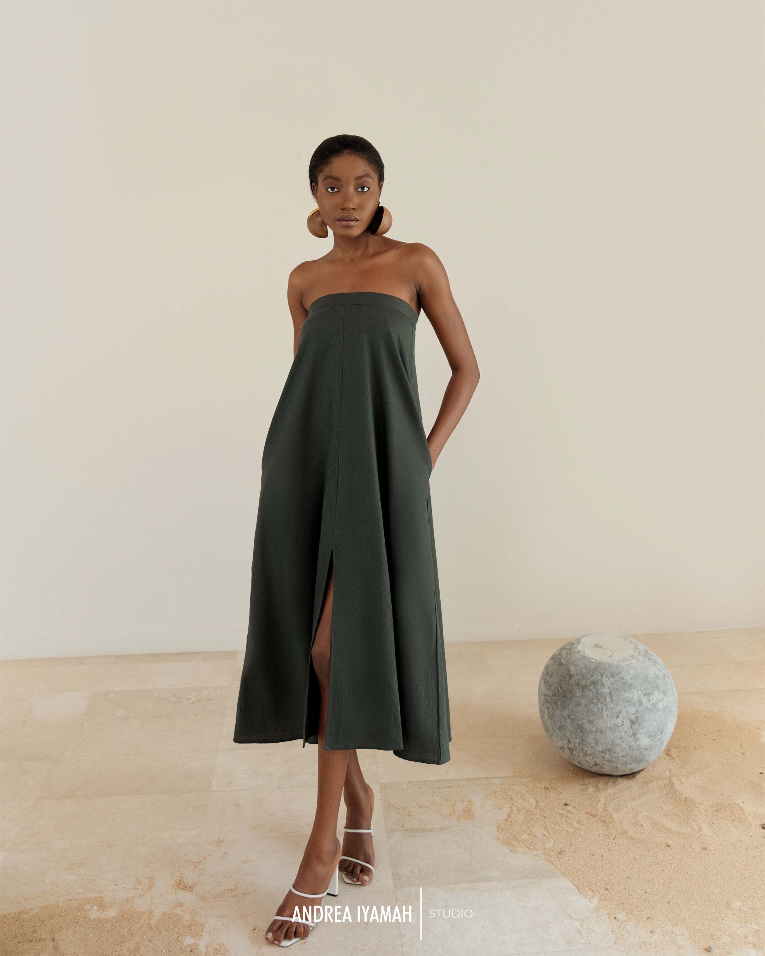 MANTU GREEN SHIRT DRESS