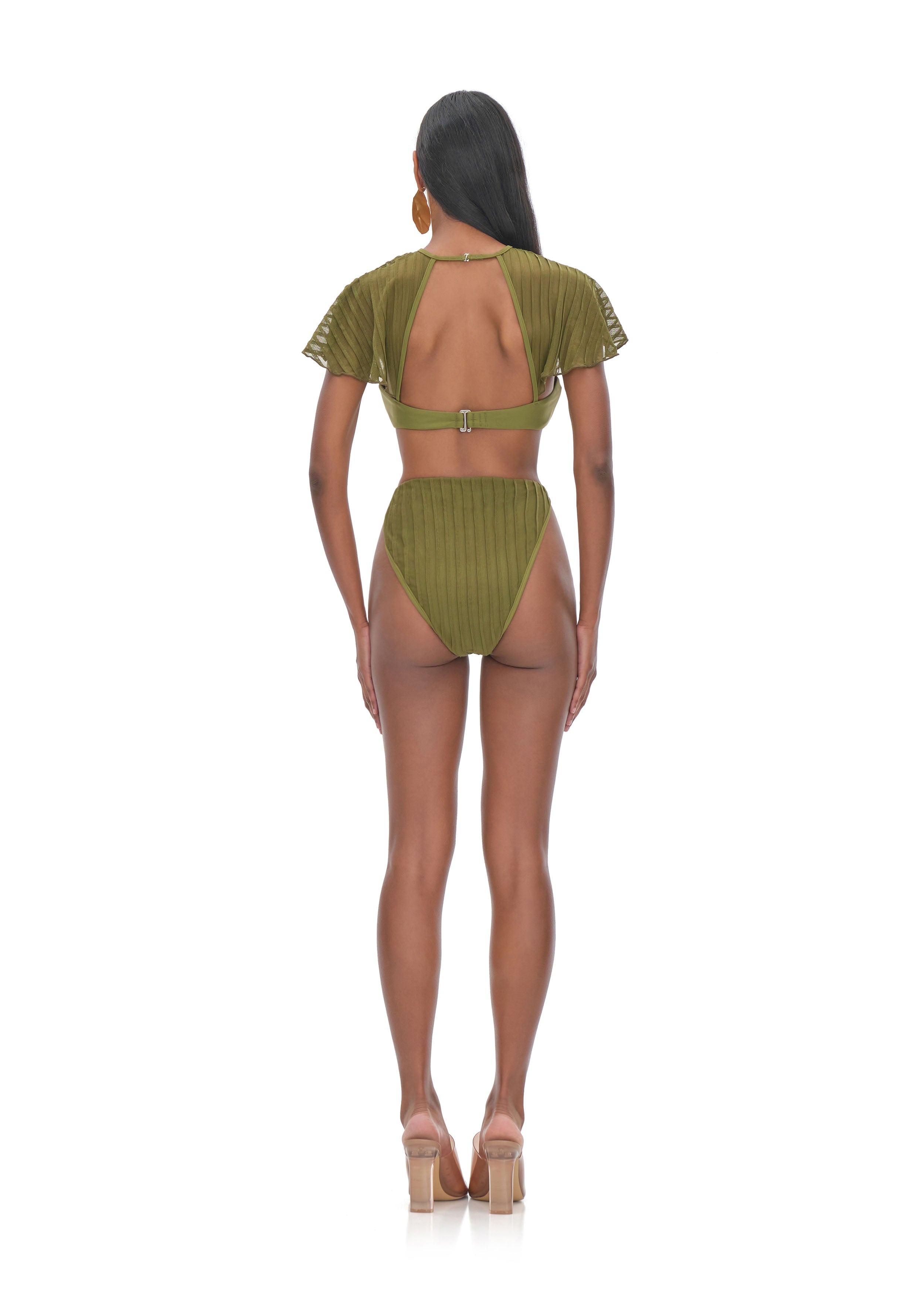 GARA GREEN HIGH RISE BIKINI BOTTOM