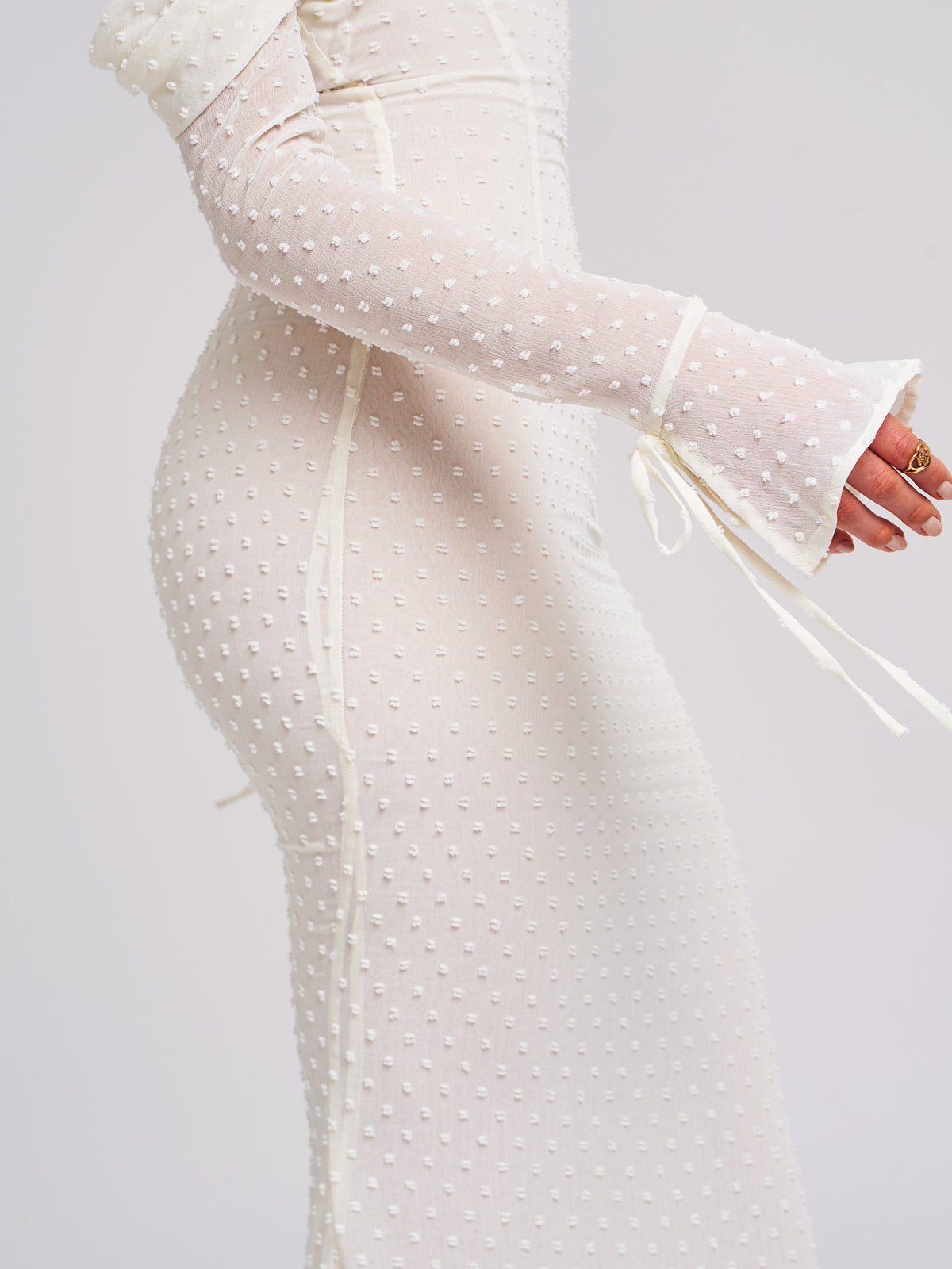 Kaia Long Sleeve Off Shoulder Maxi Dress (Archive Sale)