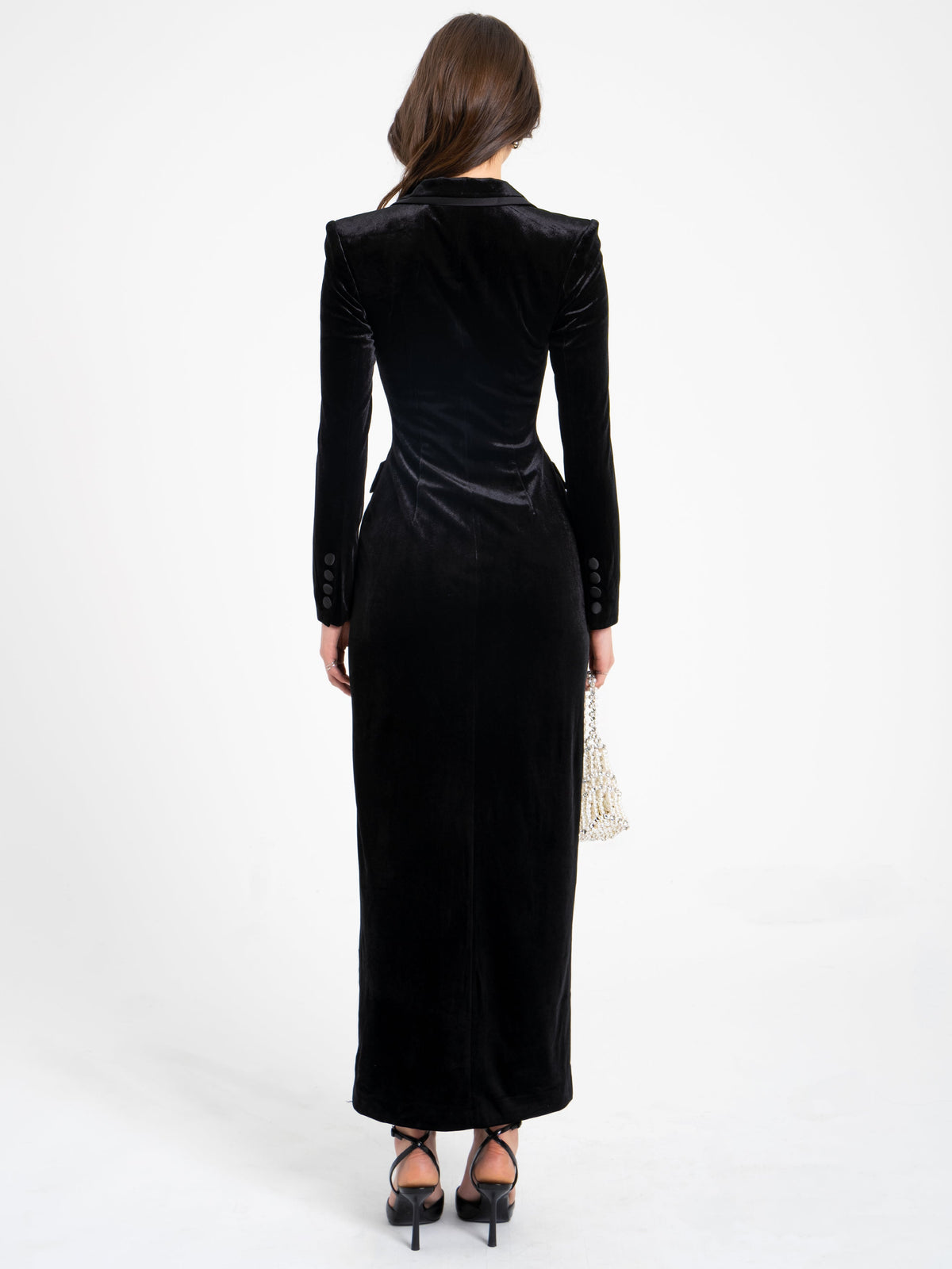 Willow Velvet High Slit Blazer Gown (Archive Sale)