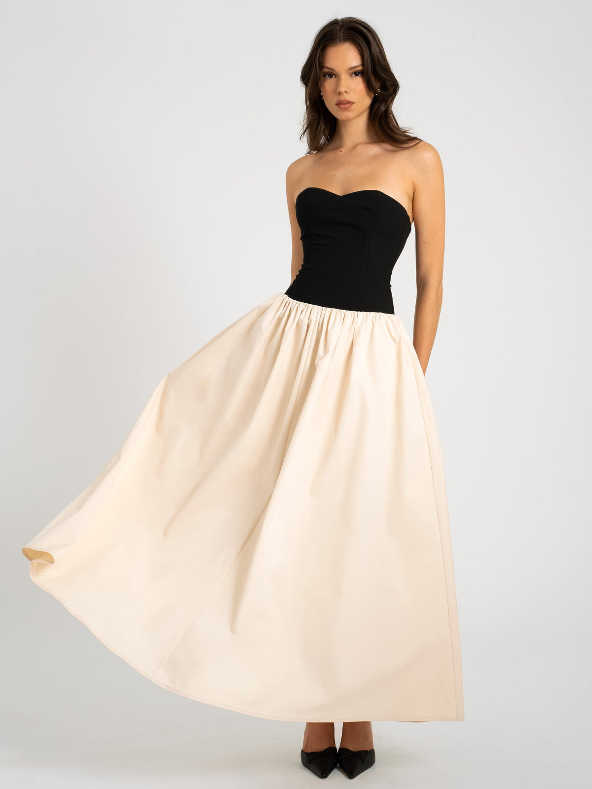 Sana Sweetheart Lace-up Back Drop Waist Maxi Dress (Archive Sale)