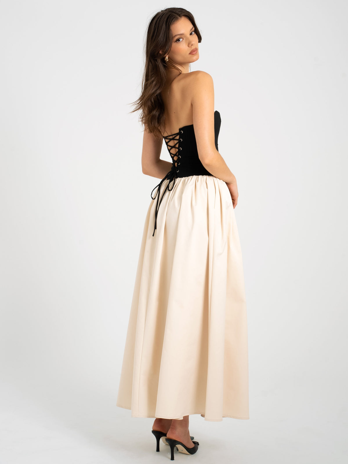 Sana Sweetheart Lace-up Back Drop Waist Maxi Dress (Archive Sale)
