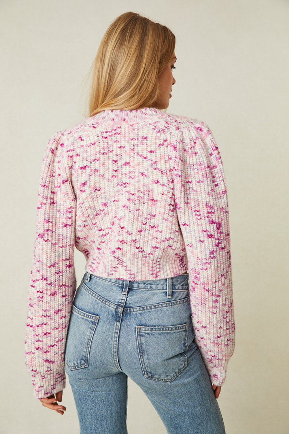 LoveShackFancy Avignon Crop Cardigan - Berry Medley