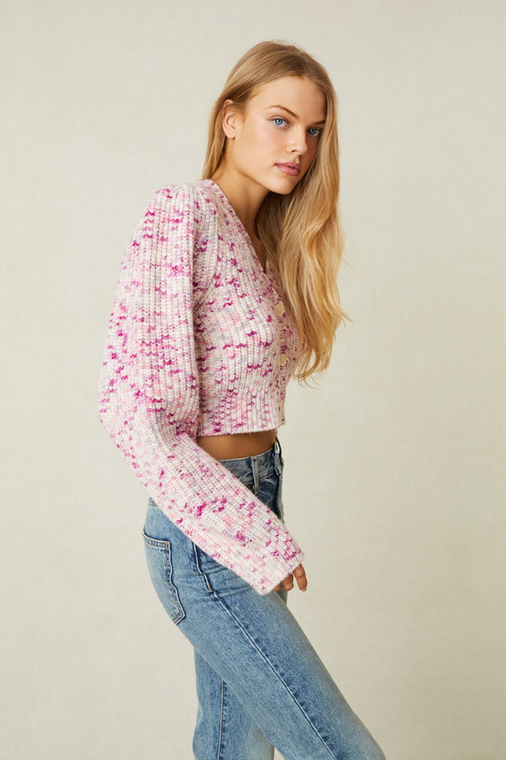 LoveShackFancy Avignon Crop Cardigan - Berry Medley