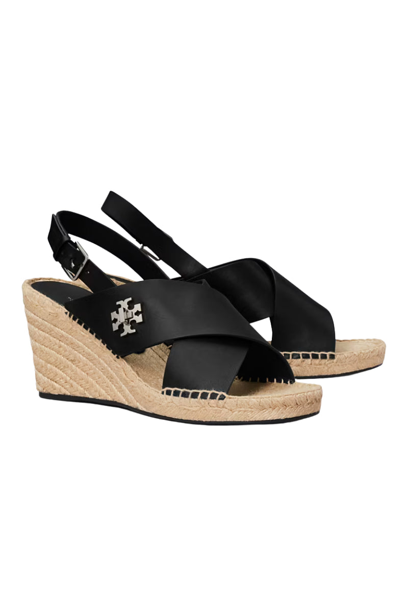 Tory Burch Turnlock Wedge Espadrille 85Mm Perfect Black
179470-006