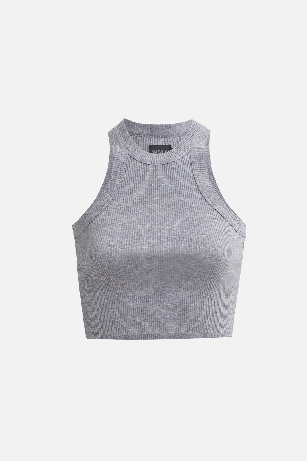 Rivington Ribbed Cropped Tank - Grey Heather