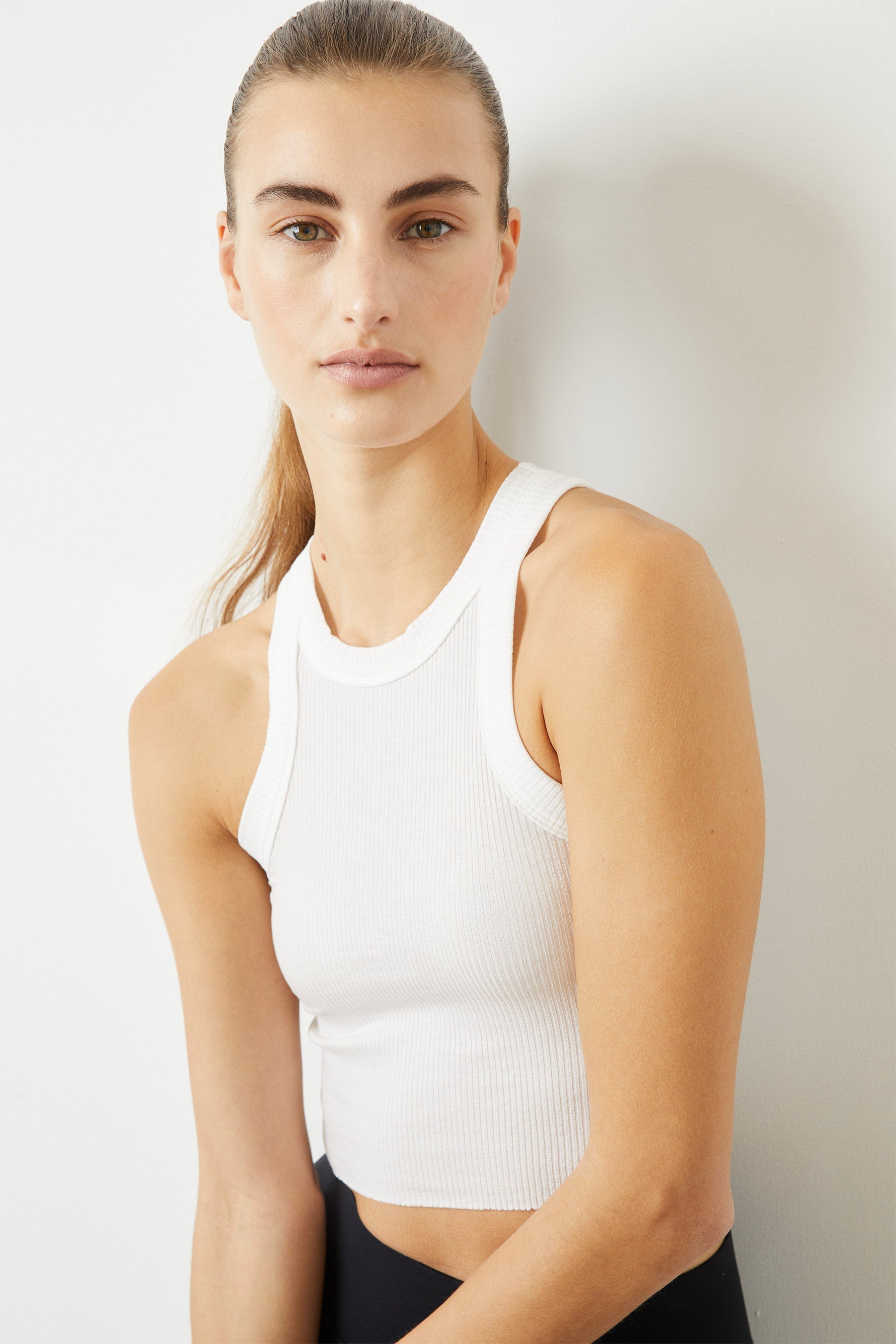 Rivington Ribbed Cropped Tank - White