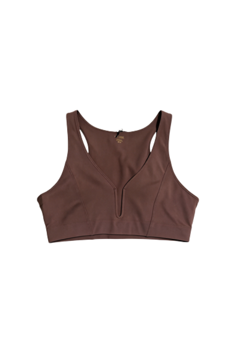 Bandier Deep V-Neck Bra Peppercorn LOK00259