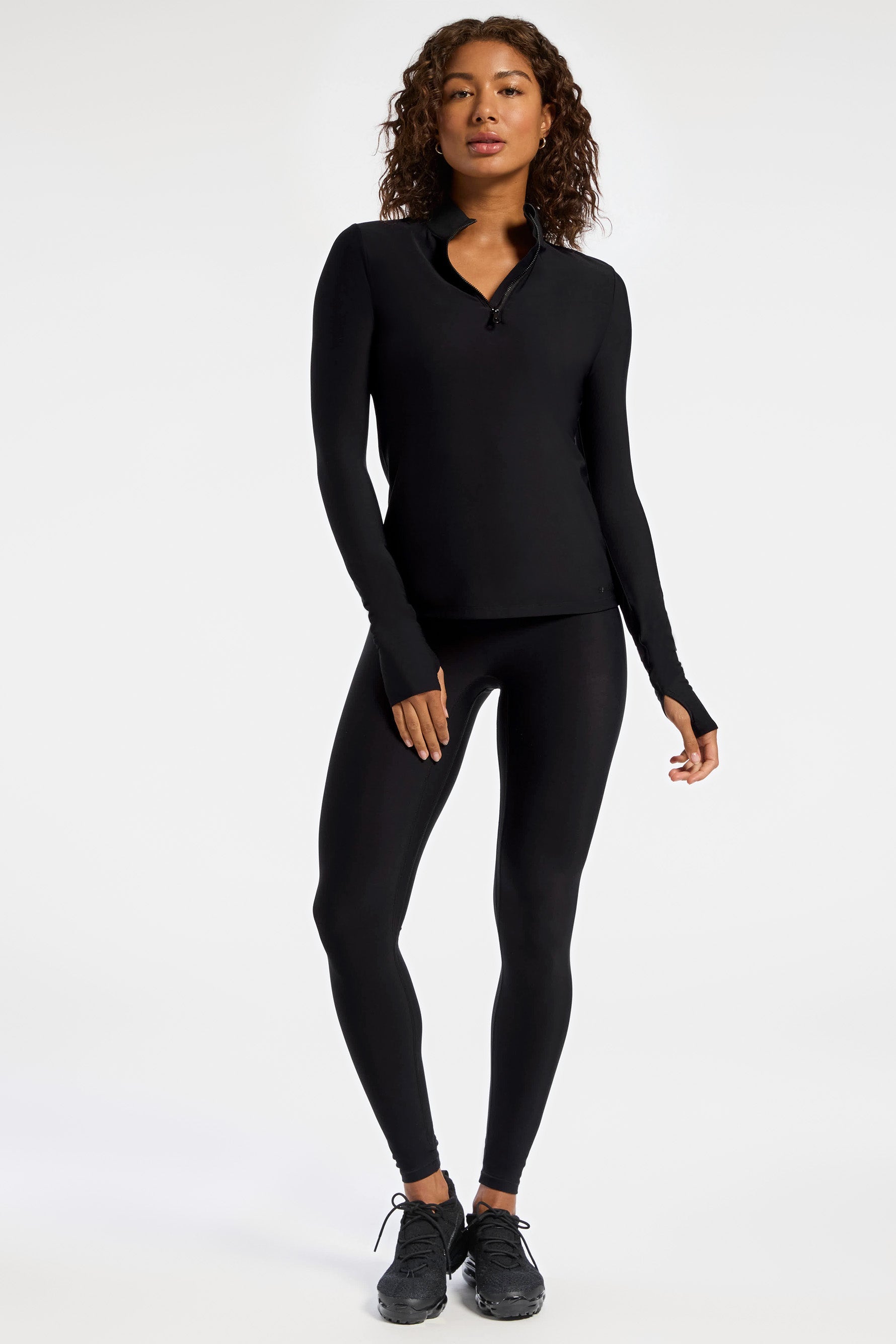 Pro Fleece 1/4 Zip Long Sleeve Top - Black