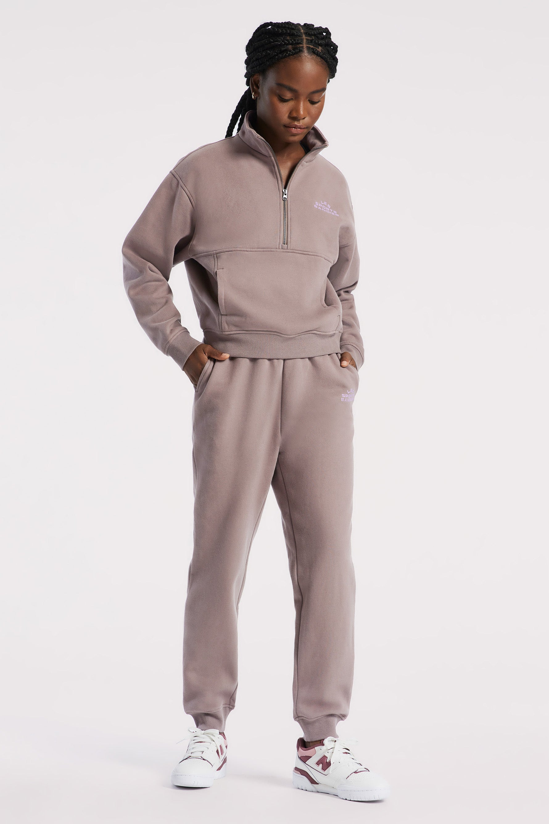 Les Sports Bandier 1/2 Zip Sweatshirt - Iron/regal Orchid