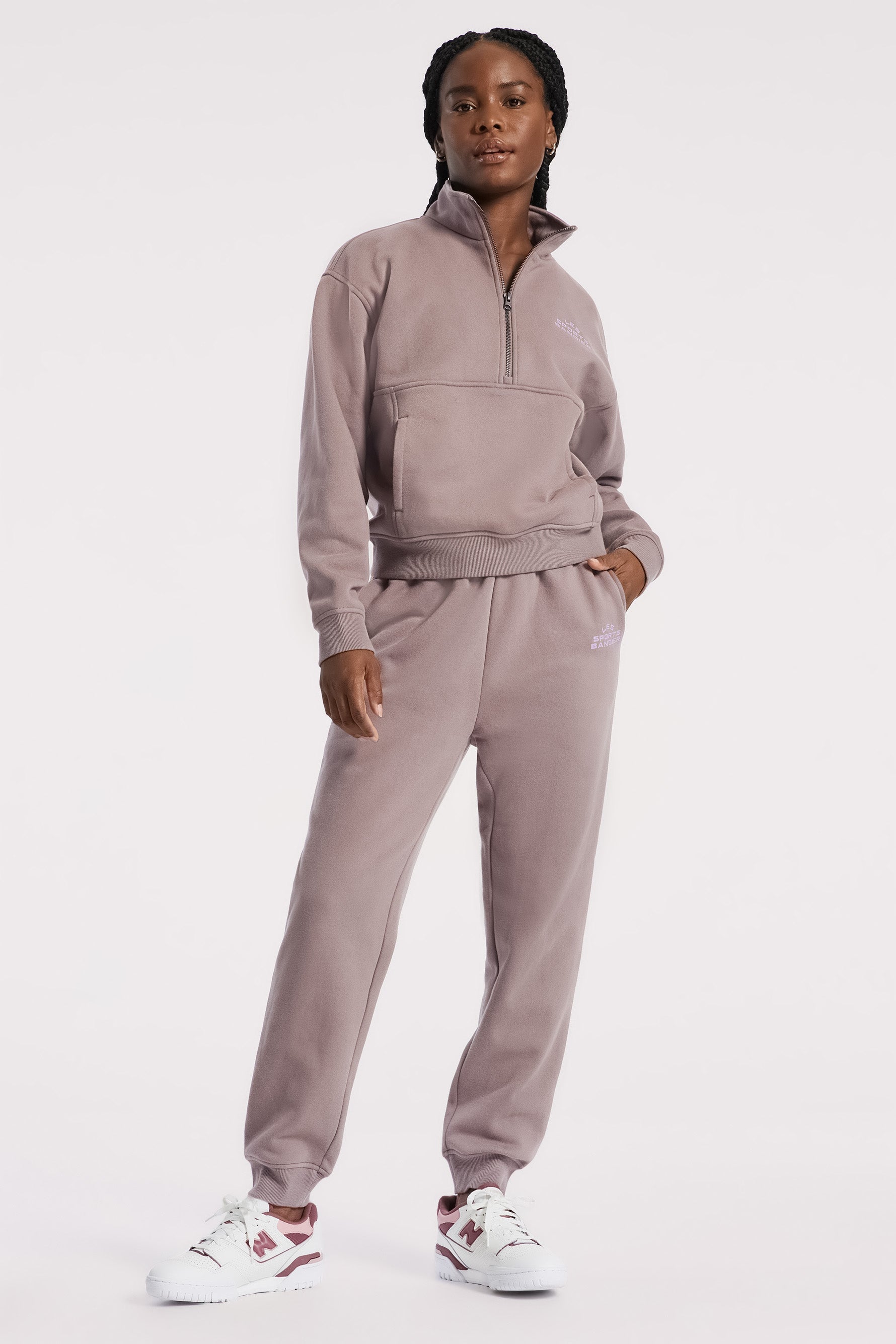 Les Sports Bandier 1/2 Zip Sweatshirt - Iron/regal Orchid